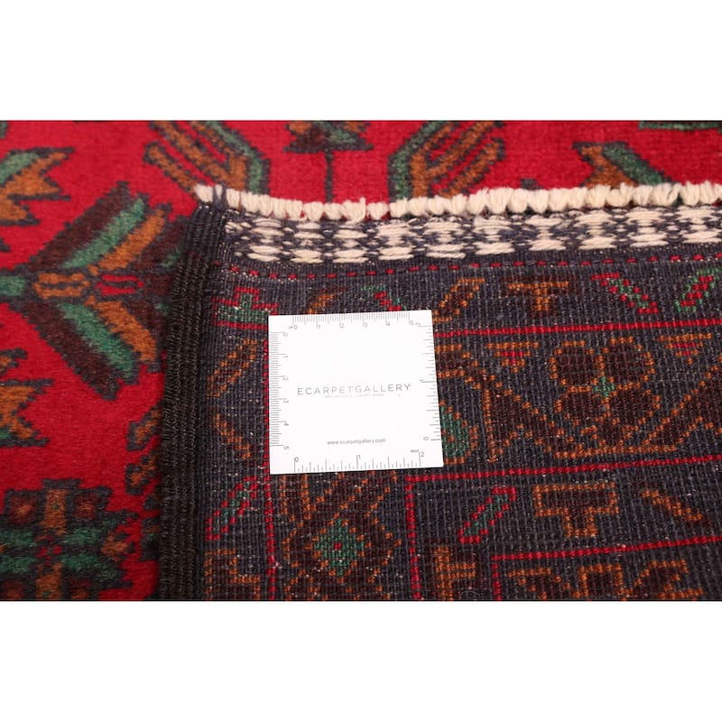 ECARPETGALLERY Hand-knotted Teimani Dark Navy, Red Wool Rug - 3'3 x 6'8