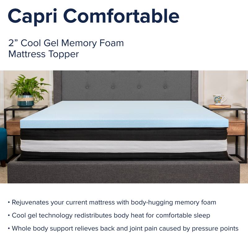 10" Mattress & Gel Memory Foam Topper Bundle Set