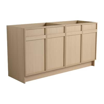 60 Inch Bathroom Vanity Base without Sink, Freestanding Bathroom Storage Cabinet with Soft-Close Doors
