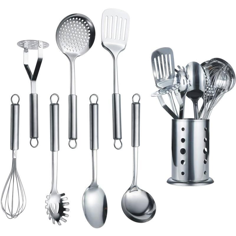 Stainless Steel Kitchen Tool Set with Stand