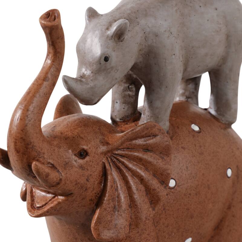 Decorative Stacked Animal Figurines - 8" Multi