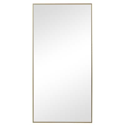 Copper Grove Gold Thin-framed Elongated Rectangle Wall Mirror