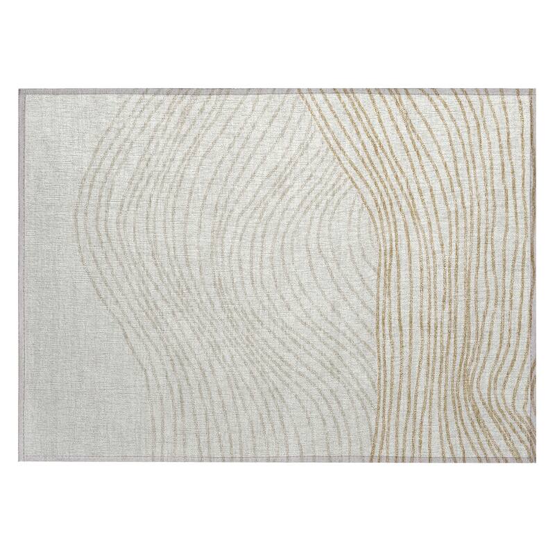Machine Washable Indoor/ Outdoor Modern Arches Chantille Rug