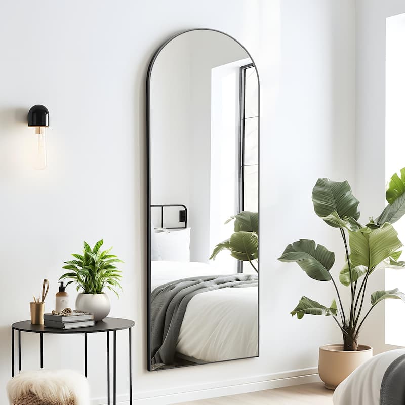 Nonfriable Arched Wood Mirror Wall Mirror Dressing Mirror With Stand