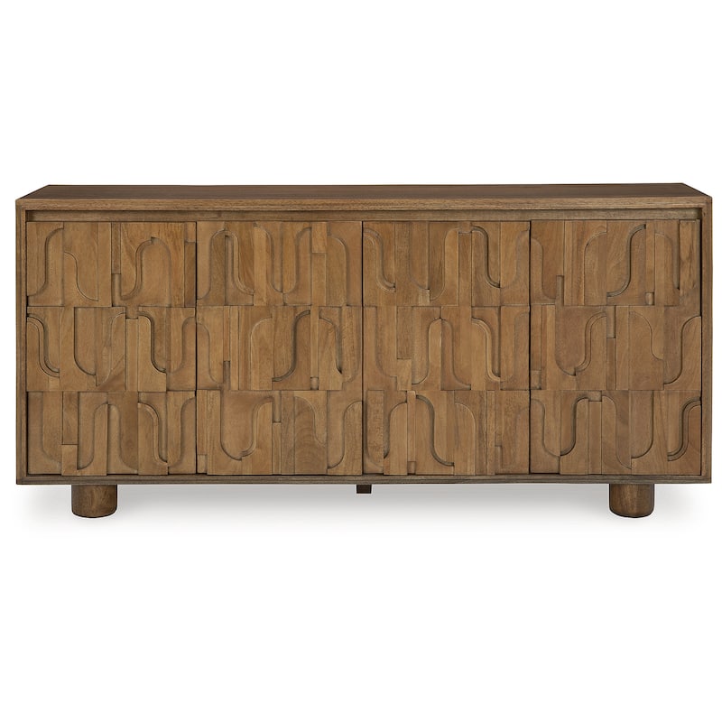 Signature Design by Ashley Gadburg Brown Accent Cabinet - 66"W x 16"D x 32"H