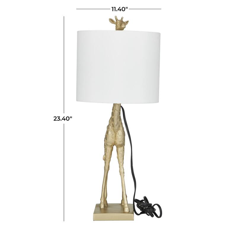 Polyresin Giraffe Room Table Lamp - Gold - Roche River Decor