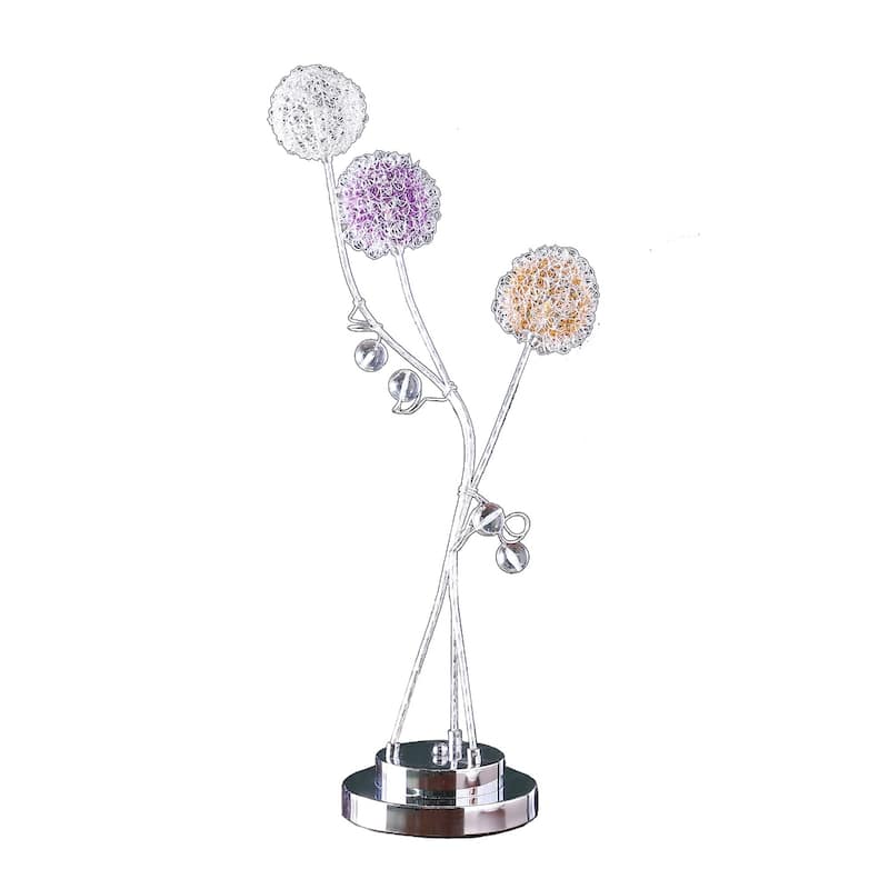 28" Contemporary 3-Clear Light Bedside LED Table Lamp with Warm White Glow and Silver Metal Base - 28"H x 8.5"W x 12.5"D