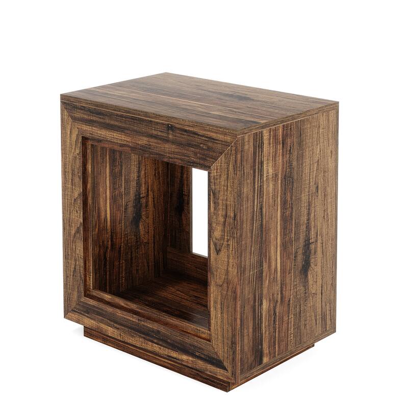 23.62-inch Farmhouse Rectangular End Side Table Nightstand Bedside Table for Living Room
