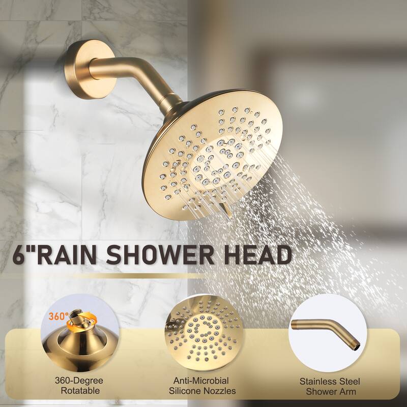 WOWOW Single Handle 5-Spray Shower Faucet with Pressure Balance