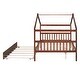 preview thumbnail 9 of 34, Full Size Wooden House Bed with Twin Size Trundle Bed Frame for Kids, Teens, Girls, Boys No Box Spring Needed, Easy Assembly
