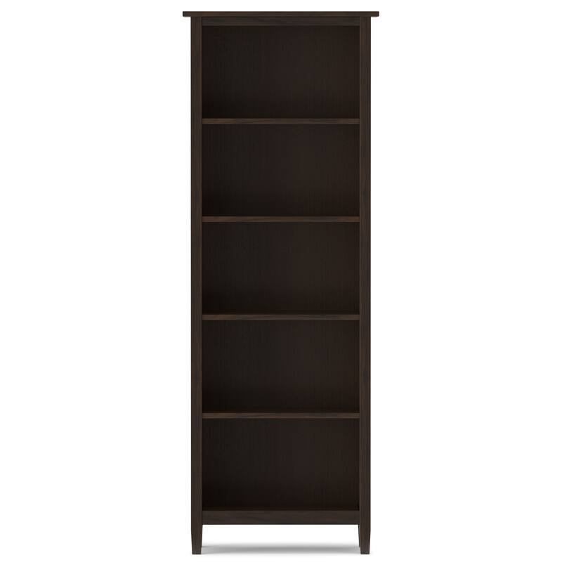 WYNDENHALL Norfolk SOLID WOOD 72 x 26 inch Transitional 5 Shelf Bookcase in Light Golden Brown - 14" D x 26" W x 72" H
