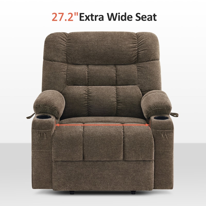 MCombo Extra Wide Dual Motor Power Lift Recliner Chair With Dual Heating, Infinite Position, Fabric Upholstered