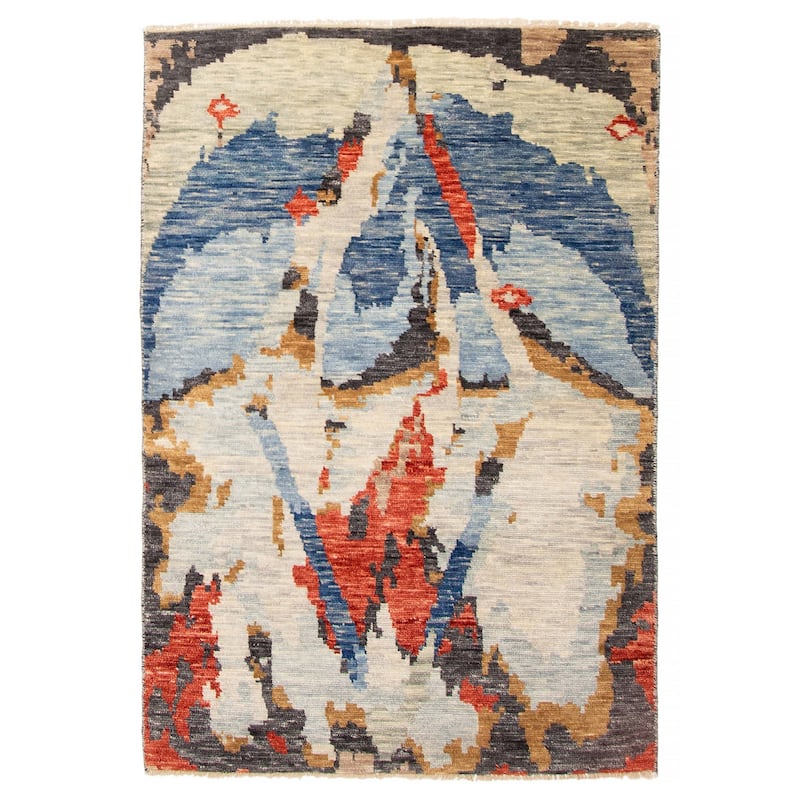 ECARPETGALLERY Hand-knotted Mystique Blue Wool Rug - 4'5 x 6'4 - Blue - 4'5 x 6'4