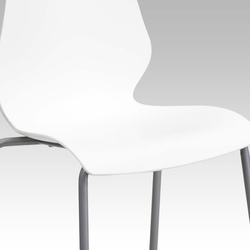 HERCULES Series Stack Chair with Lumbar Support and Silver Frame