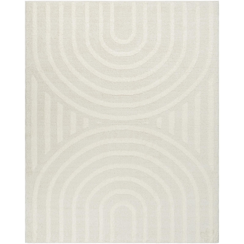 Livabliss Rodos Mod Neutral Rainbow Plush Area Rug