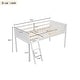 preview thumbnail 16 of 22, Twin Size Wood Low Loft Bed with Convertible Ladder, Sturdy Pine Frame, Full-Length Guardrails, No Box Spring Needed, Grey