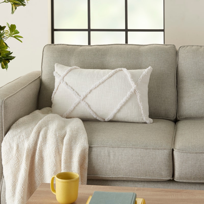 Mina Victory Distressed Diamond Boho Throw Pillow