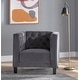 preview thumbnail 4 of 14, Lifestorey Modern Chesterfield Back Accent Chair Dark Grey
