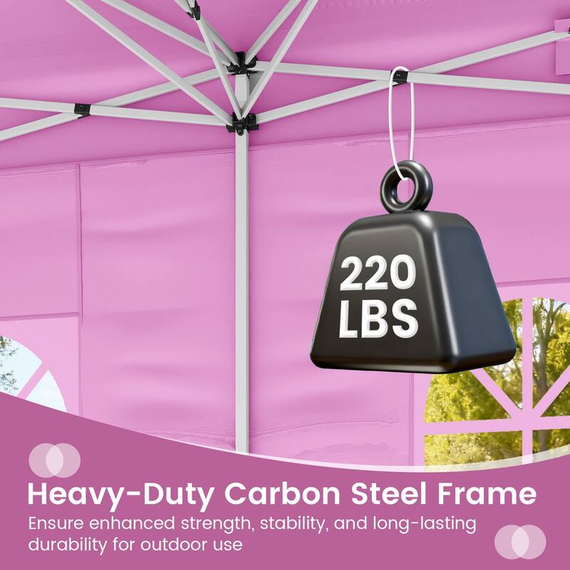 Gymax 10 X 20 FT Pop up Canopy Tent w/ 6 Sidewalls Wheeled Bag 6