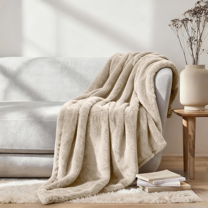 Superior Solid Fluffy Fleece Blanket, Plush and All Season