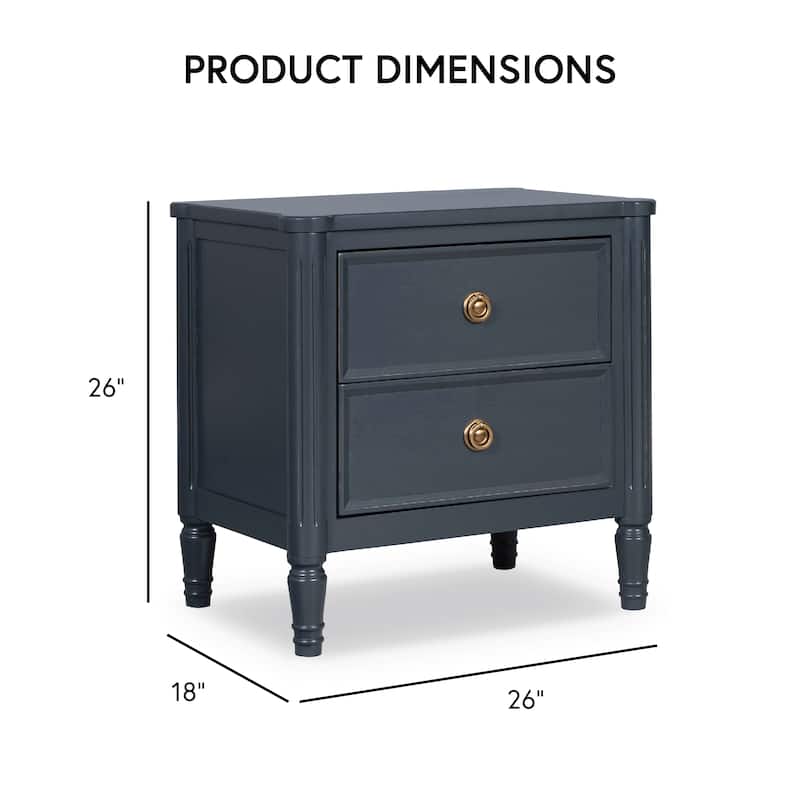 Furniture of America Arlena Modern Solid Wood Nightstand with USB Ports