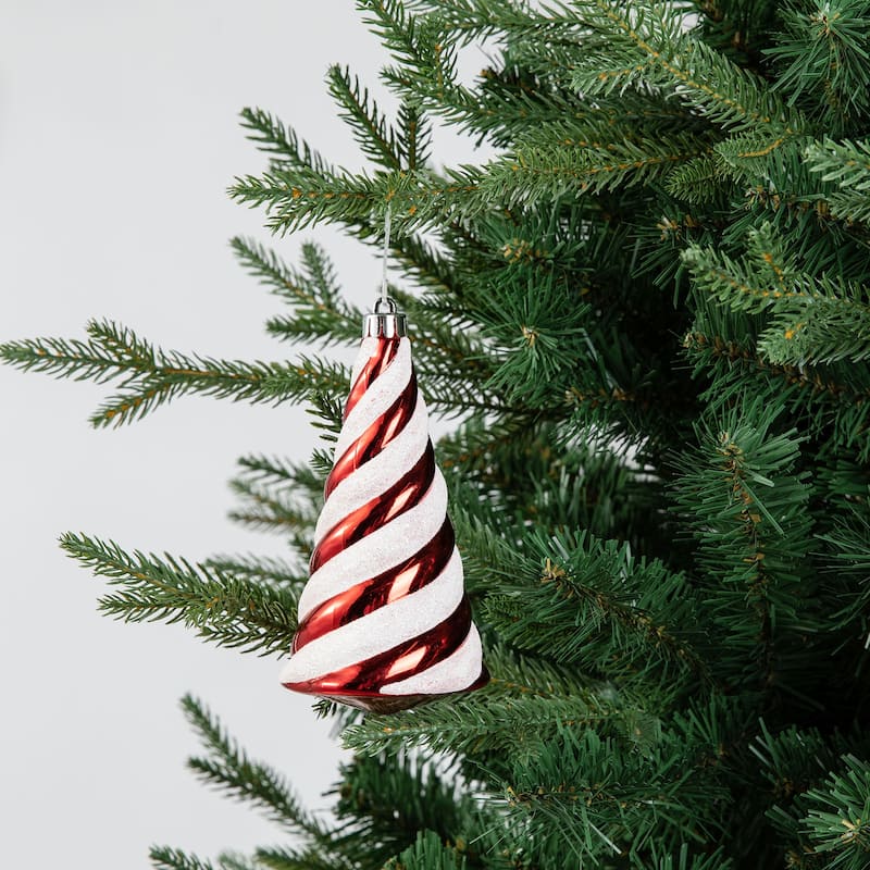 Glitzhome 178ct Christmas Ball Shatterproof Ornaments with Candy Picks & Ribbon Bow (Set of 191)