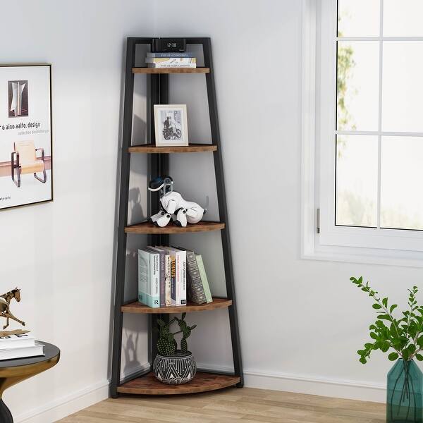 slide 1 of 21, 5-tier Corner Ladder Bookshelf