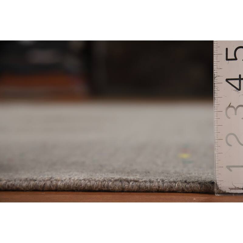 Hand Knotted Oriental 100% Wool Carpet Tribal Tribal Greys & Charcoal Gabbeh Area Rug - 12' 3'' X 8' 11''