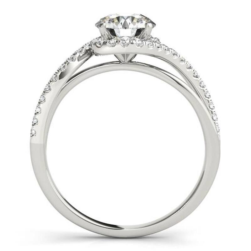 Moissanite by Auriya 14k Gold 1/2ctw Halo Diamond Engagement Ring 1/5ctw