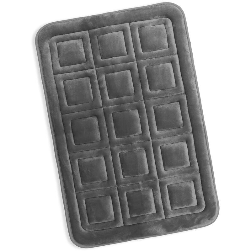Clara Clark Ultra Soft Non Slip and Absorbent Bath Rug - Waffled Velvet Memory Foam Bath Mat