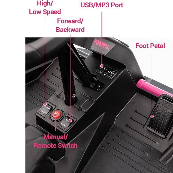 dimension image slide 2 of 3, 24V Kids Electric Car with Parent Control for Ages 3+