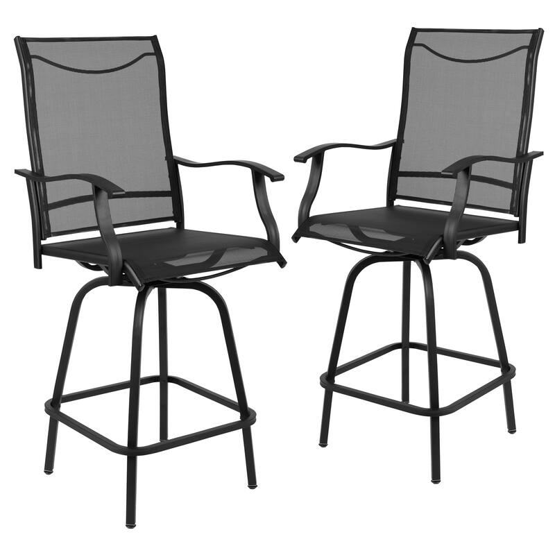 30" All-Weather Patio Swivel Outdoor Stools, Set of 2 - Garden Chair