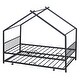 preview thumbnail 22 of 82, Twin/Full Size Metal House Bed with Twin Size Trundle, Playhouse Bed Montessori Bed House Platform Bed with Roof Frame for Kids