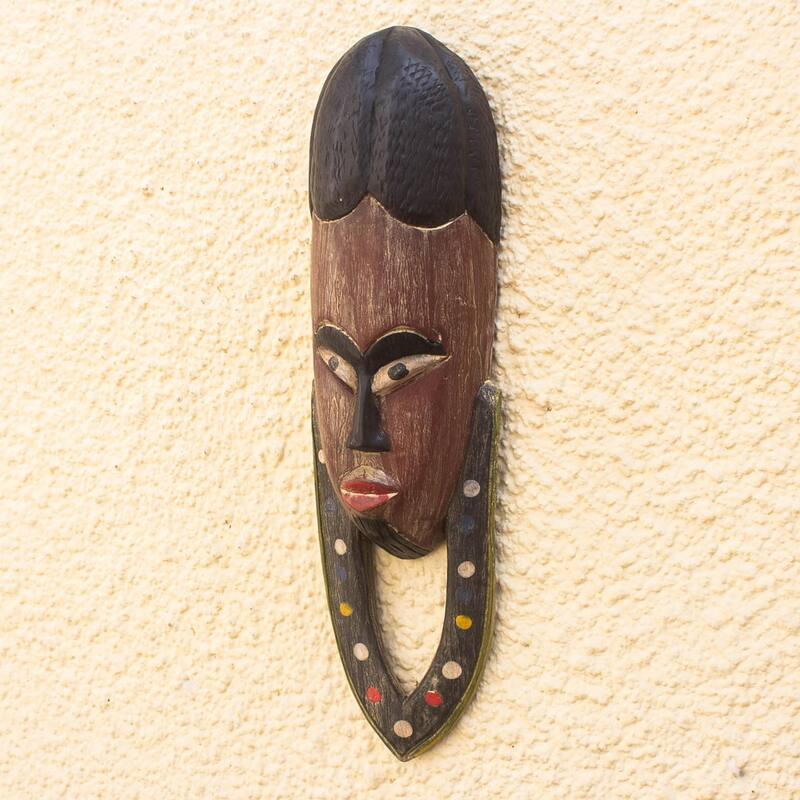 Novica Handmade Okwantwefo African Wood Mask
