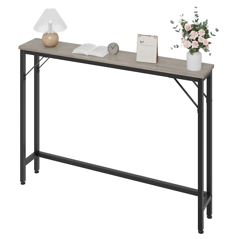 5.9" Narrow Sofa Table, Skinny Console Table with Storage