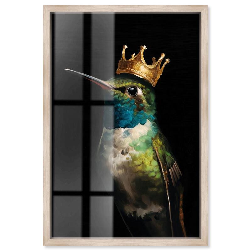 Crowned Azure Bird I Shadowbox by Art Remedy - Natural - 10" x 15"