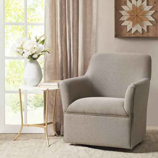 slide 1 of 19, Madison Park Caddy 360 degree Swivel Glider Chair Grey/Taupe