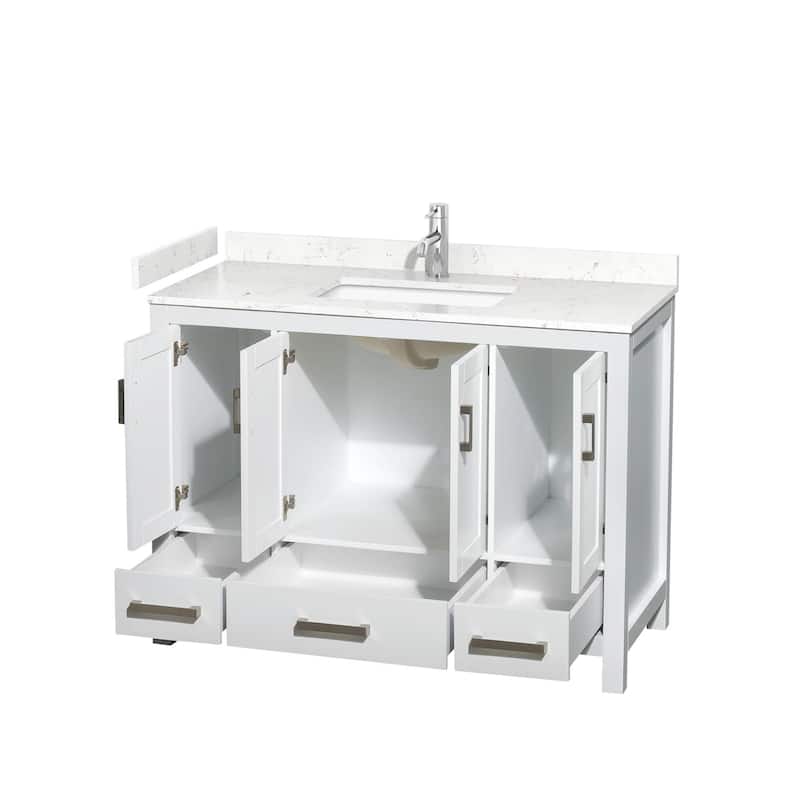 Wyndham Collection Sheffield 48" Single Bathroom Vanity, Carrara