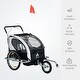 preview thumbnail 4 of 3, Double Child Bike Trailer with 5-Point Harness, Canopy, and Storage Space for Kids or Cargo