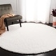 preview thumbnail 114 of 123, SAFAVIEH August Shag Veroana Solid 1.5-inch Thick Rug 4' Round - White - Round