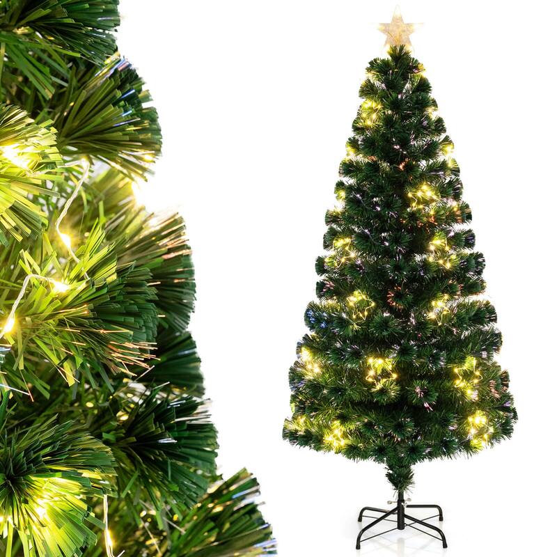 Costway 4/5/6/7 FT Artificial Xmas Tree with 130/170/230/270 Branch - 6 Foot