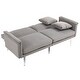 preview thumbnail 107 of 115, Velvet Loveseat Sofa Bed with 2 Pillows, Mid Century 2-Seat Couches Convertible Sofa Bed for Living Room, Bedroom,Office