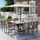 preview thumbnail 114 of 174, Patio Dining Set, Outdoor Dining Table and Chairs Set with Textilene Chairs, Adjustable Umbrella Hole for Garden, Backyard