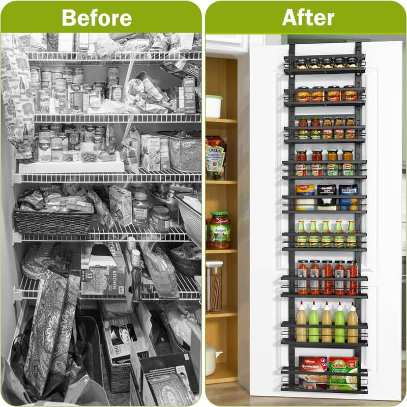 Over the Door Pantry Organizer 9Tier Adjustable Basket - 5.5"D x 14.7"W x 77.5"H