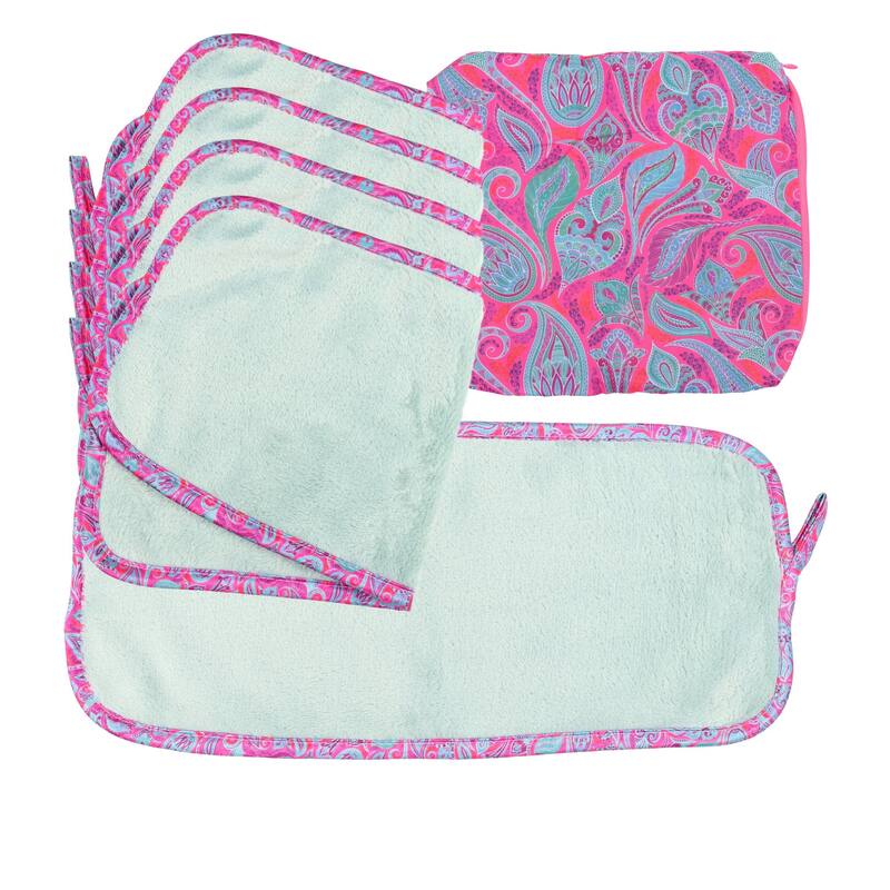 Arkwright Makeup Remover Cloths with Storage Bag - 7.5x15.5 - Paisley
