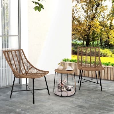 Costway 3 PCS Outdoor Furniture Set with Pet House & Heavy Duty Metal - See Details