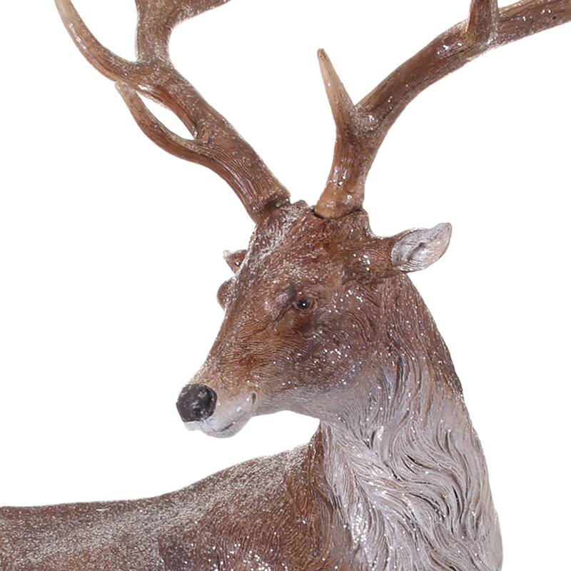 30" Resin Frosted Standing Buck Deer