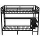 preview thumbnail 18 of 22, Black Metal Bunk Bed with Desk ,Shelves ,LED and USB