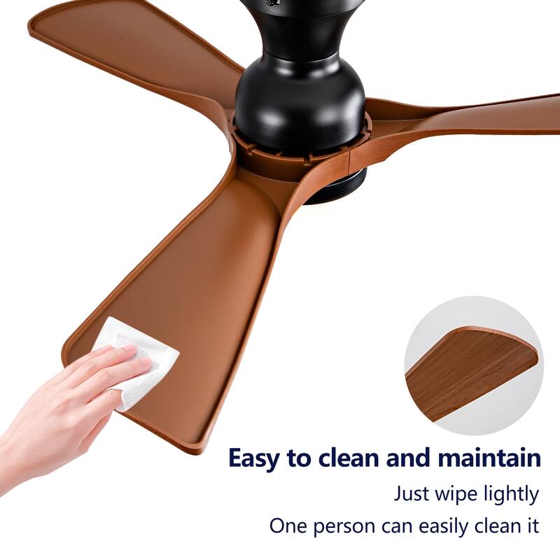 42 Inch Ceiling Fan with Lights Flush Mount Ceiling Fan with Remote Control, ABS Blades Modern Ceiling Fans, Quiet DC Motor