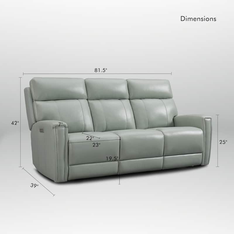 81.5'' Genuine Leather Zero Gravity Power Recliner Sofa with Power Headrest, USB&USB-C Port